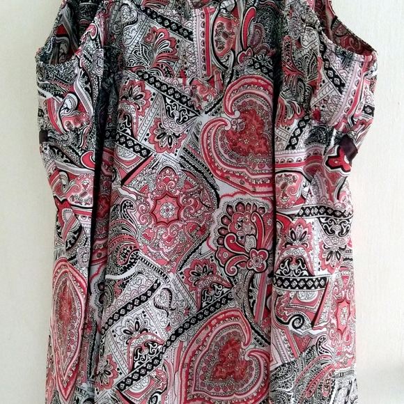 FASHION BUG WOMEN'S PLUS SIZE 20W MULTICOLOR SLEEVELESS TOP PAISLEY AND FLORAL - Picture 3 of 9